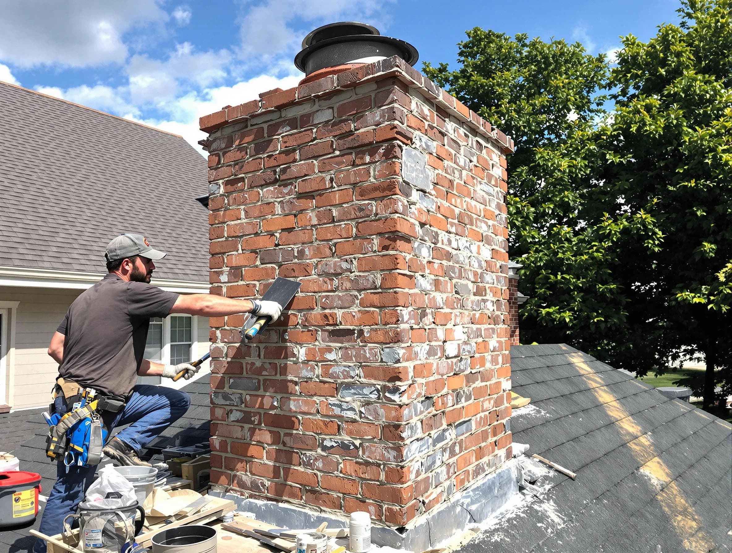 Completed chimney rebuild by Forestdale Chimney Sweep in Forestdale, AL