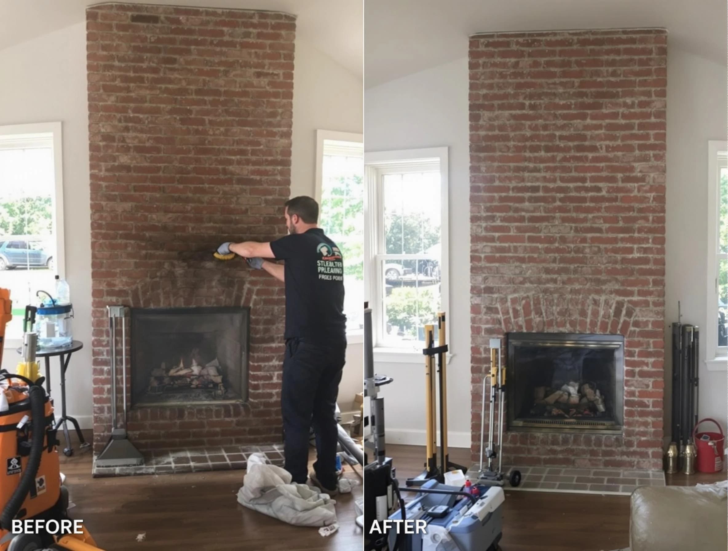 Finished chimney sweeping service by Forestdale Chimney Sweep in Forestdale, AL