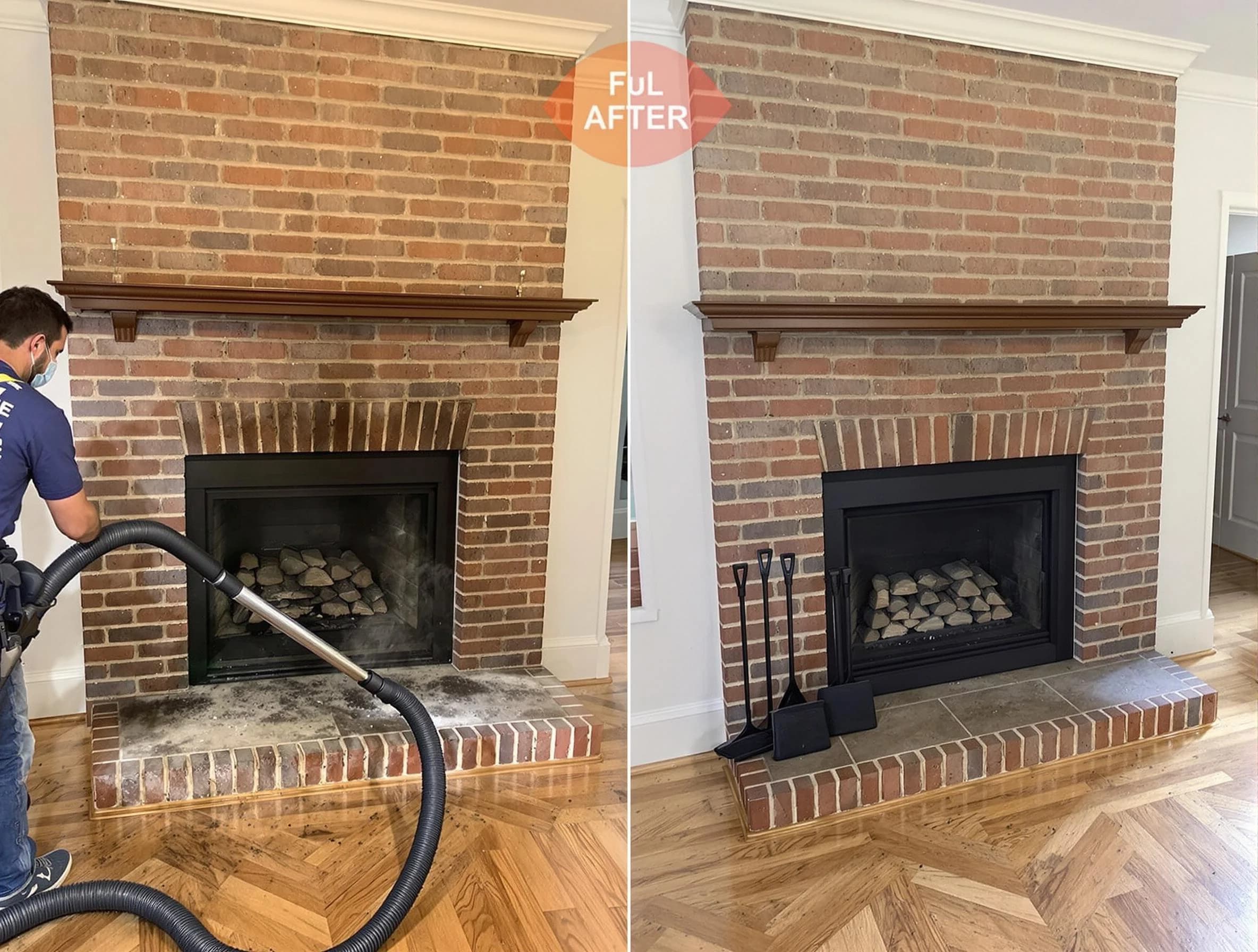 Forestdale Chimney Sweep carefully sanitizing a fireplace in Forestdale, AL