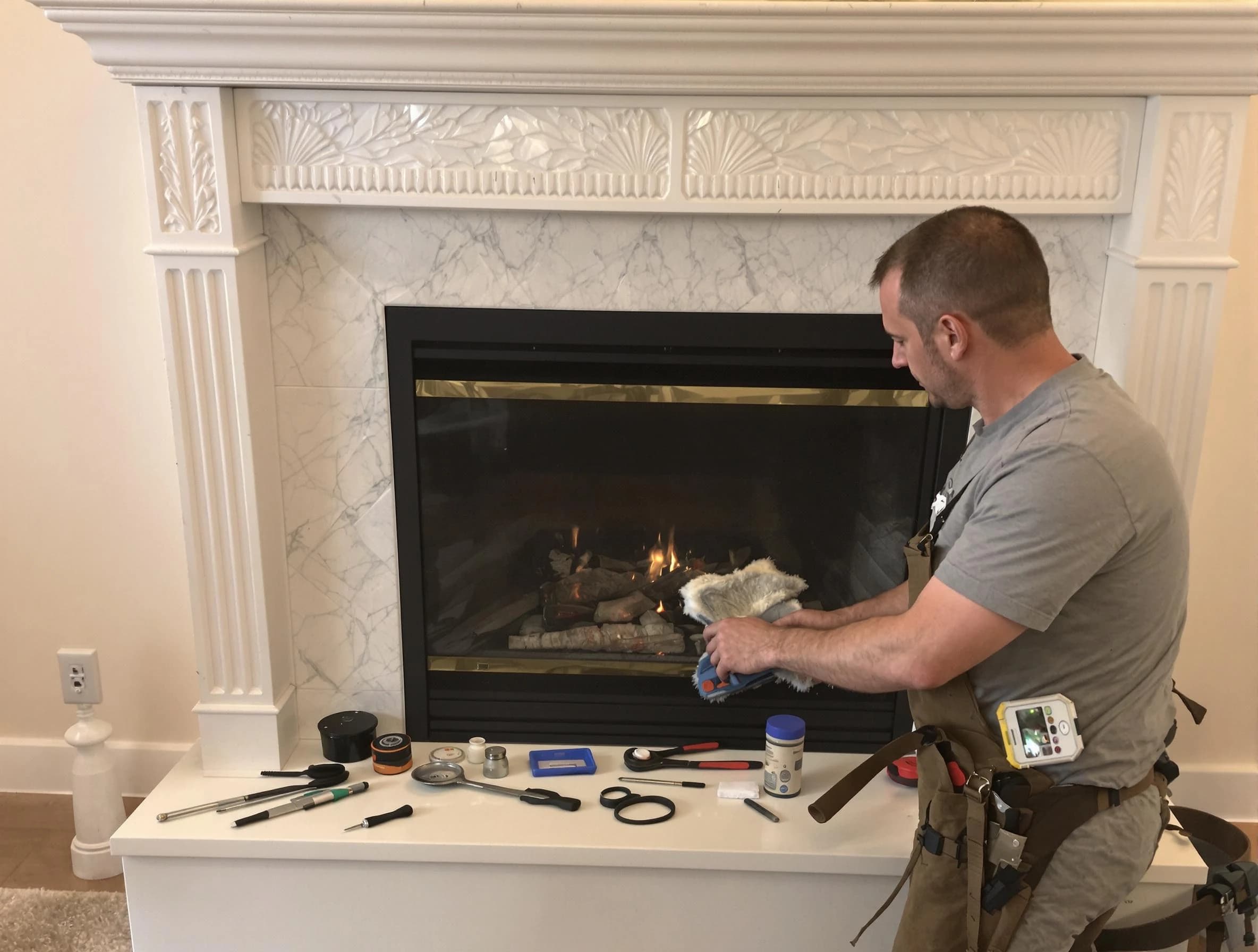 Forestdale Chimney Sweep performing fireplace maintenance in Forestdale, AL