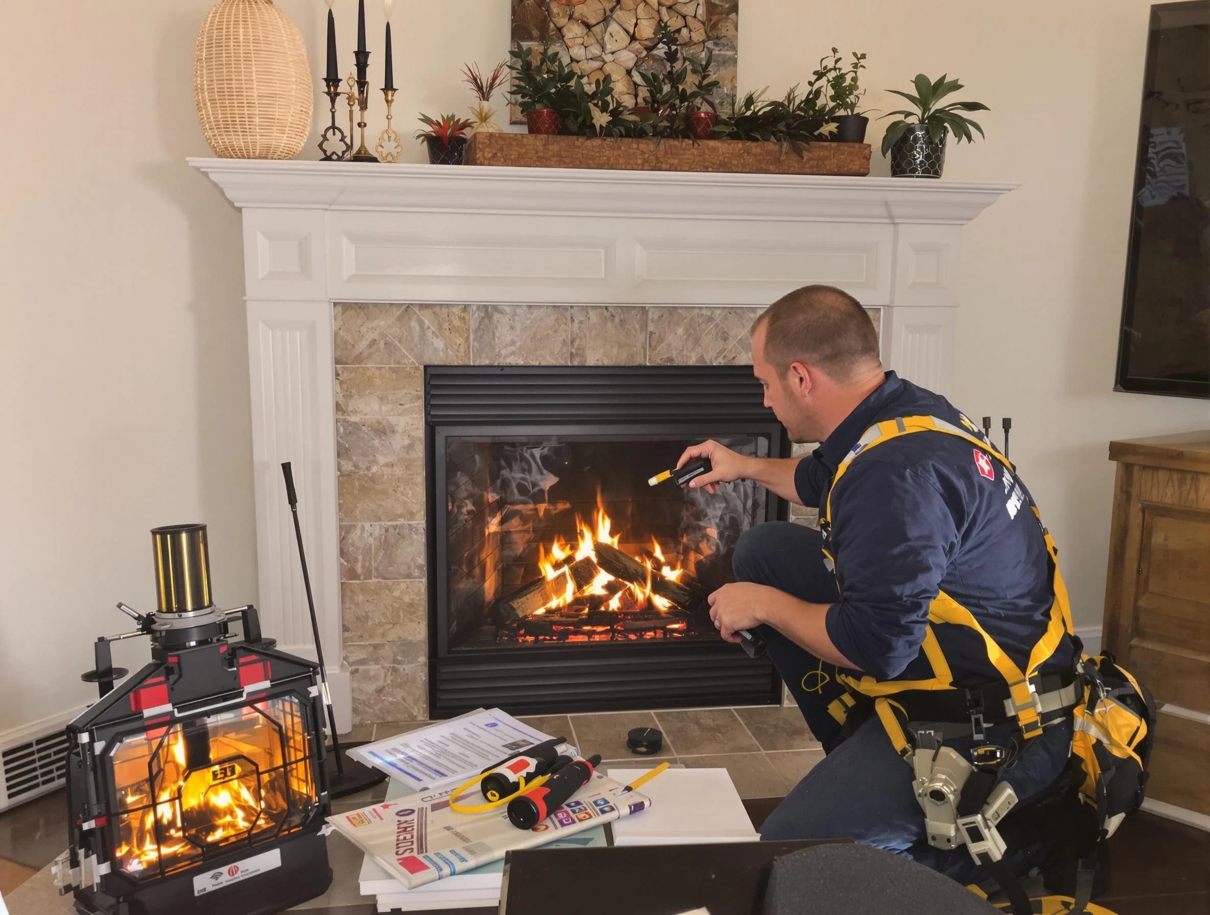 Safety-focused fireplace inspection by Forestdale Chimney Sweep in Forestdale, AL