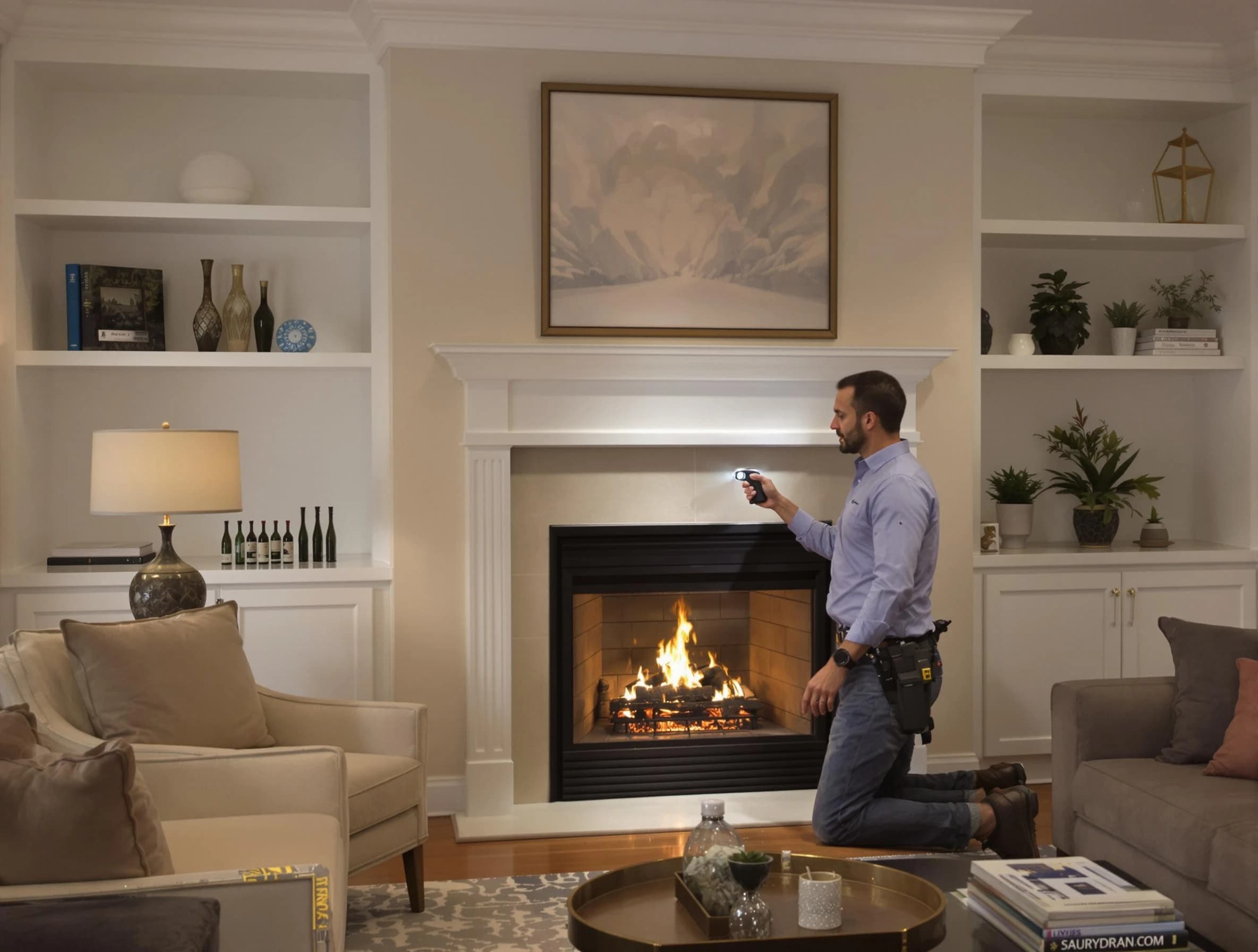 Forestdale Chimney Sweep conducting a fireplace safety inspection in Forestdale, AL