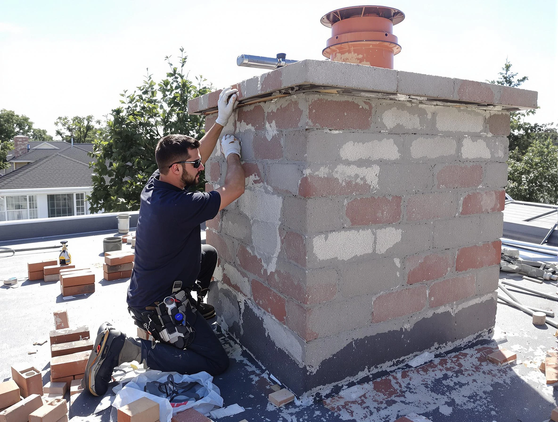 Advanced chimney repair process by Forestdale Chimney Sweep in Forestdale, AL