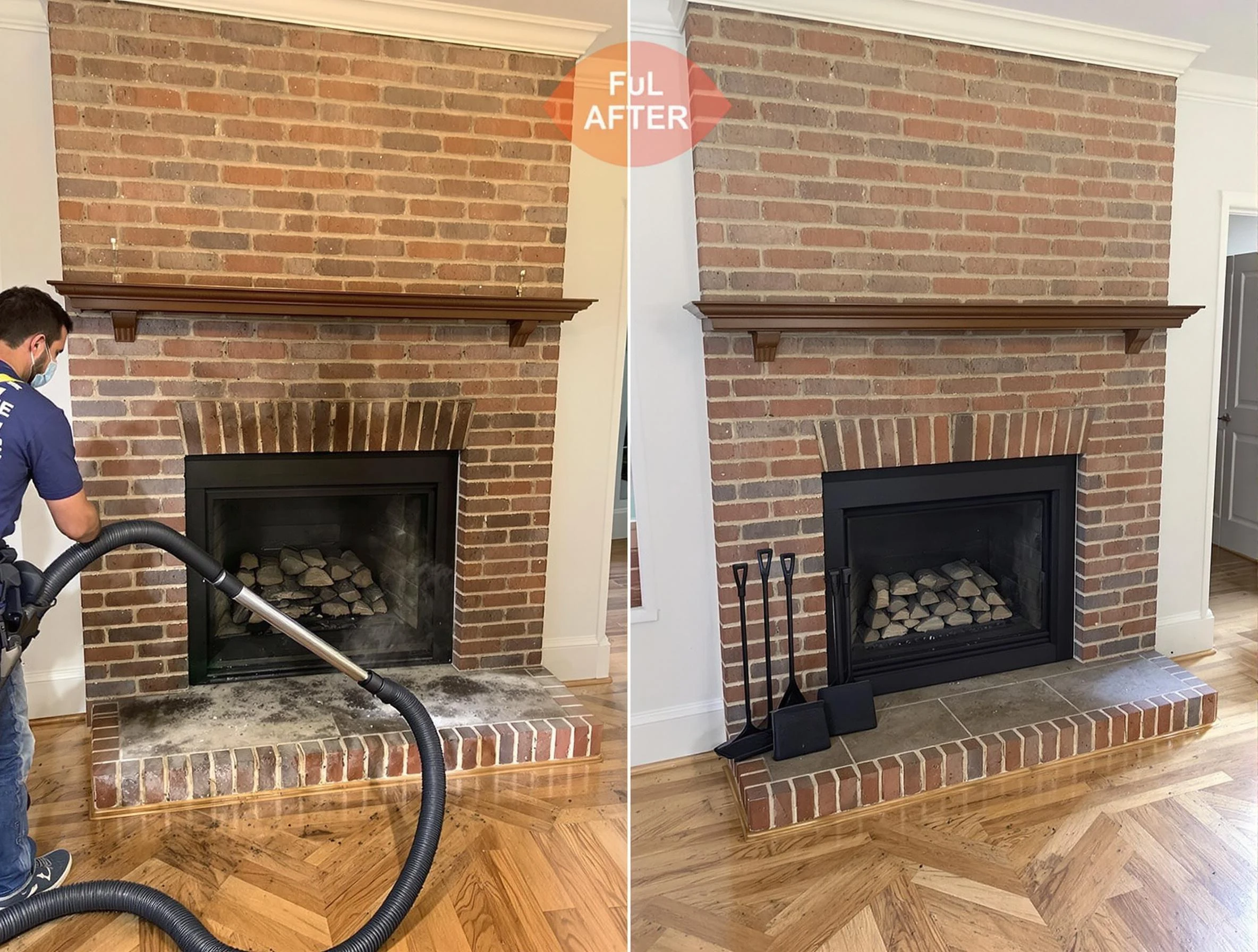 Forestdale Chimney Sweep carefully sanitizing a fireplace in Forestdale, AL