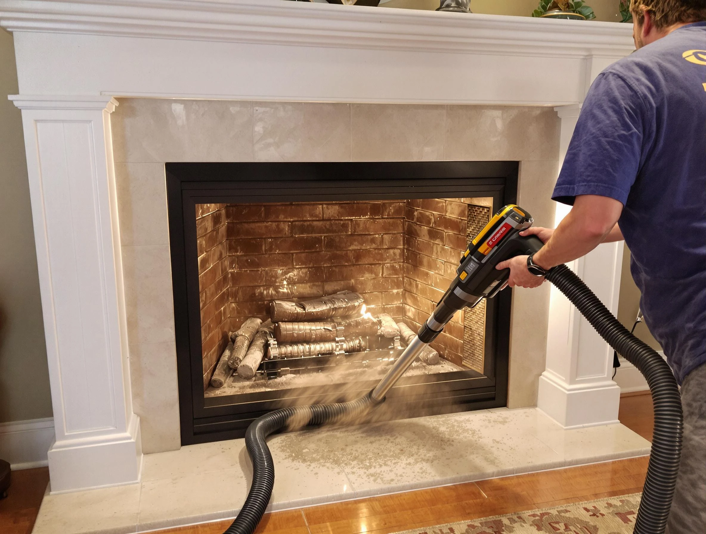 Fireplace cleaning performed by Forestdale Chimney Sweep in Forestdale, AL