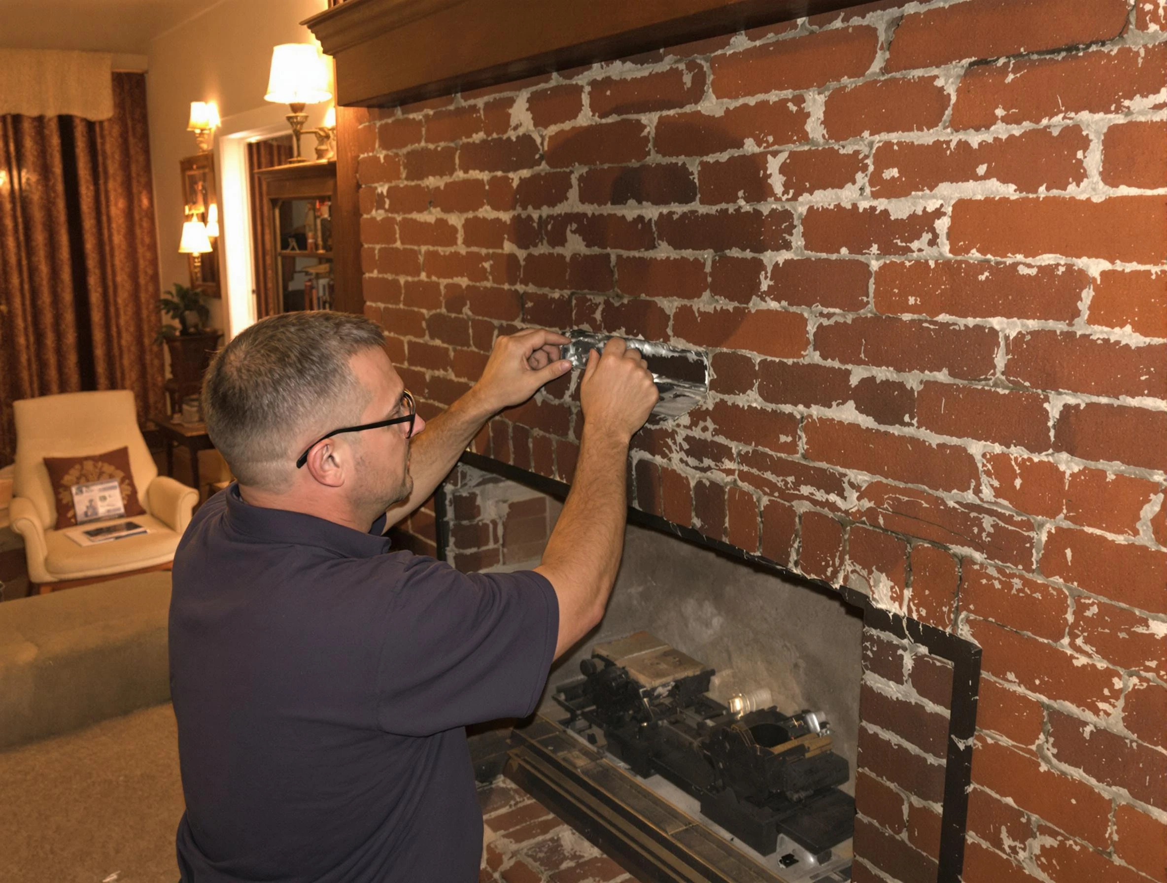 Forestdale Chimney Sweep expert fixing a fireplace in Forestdale, AL